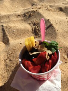 Strawberry sorbet disguised as Açaí bowl. Good for what it is.