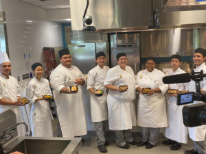 Seven KCC Culinary Arts students and one LCC Culinary Arts student competed in the 7-Eleven "On the Line" healthy bento competition. (Photo by Jazmyne Pennington)